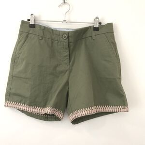 Crown&Ivy Green with Pink Embroidery Caroline Shorts Size 4